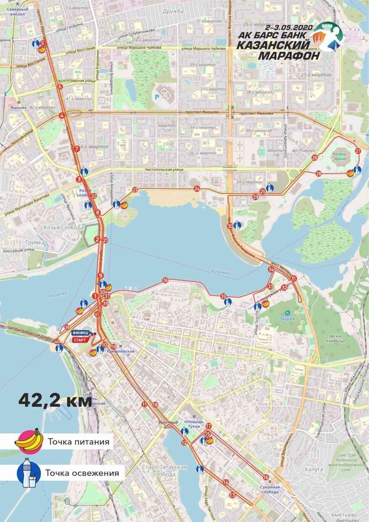 مسیر مسابقه ماراتن کازان